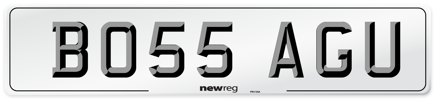 BO55 AGU Number Plate from New Reg